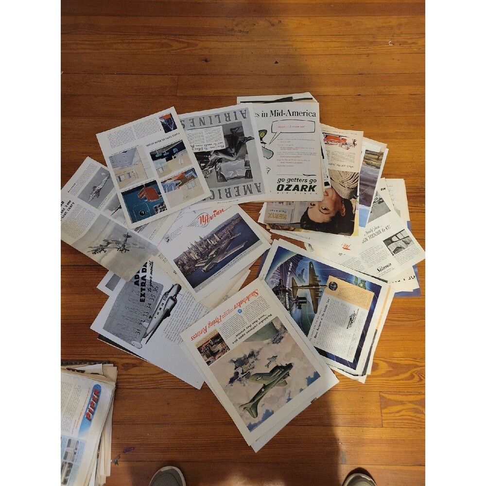 Lot 25+ Vintage Print Airline Travel Ads-American, Piper, Stinson, Bendix +++